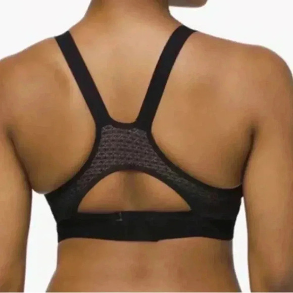 Lululemon Awake To Lace Bra Size 32B Black/Barely Beige Mesh Racerback - Picture 2 of 7